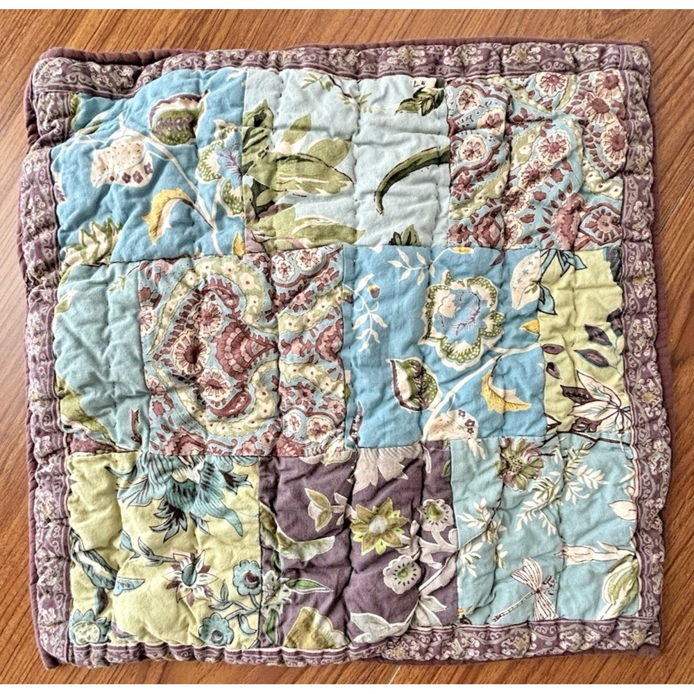 Vtg Company Store Emilie King Quilt Set Boho Patchwork Floral 2 Shams & Throw - Picture 6 of 8
